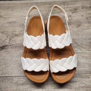 Crocs Brooklyn Woven Low Wedge Sandals Size 9